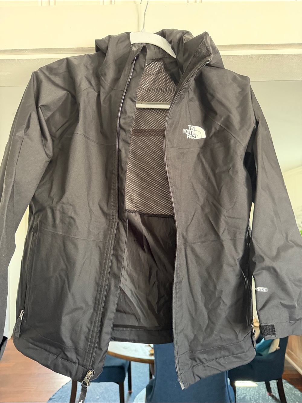 The North Face Black Hooded Waterproof Shell Jacket